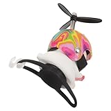 TOGEVAL 可愛らしい転するプロペラヘルメットをかぶった小猫の樹脂製バイクハンドルバー装飾 自転車 オートバイ用ハンドルアクセサリー 風でプロペラがる軽量おしゃれデザイン