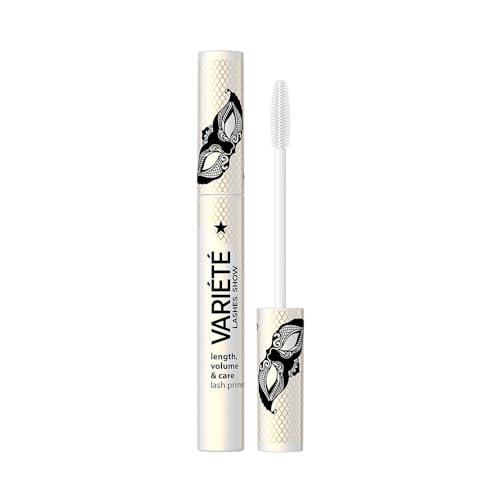 Eveline Cosmetics Variété Wimpernverlängernde Mascara-Basis mit Hyaluronsäure, D-Panthenol, Sojaprotein & Arganöl - Nährende Wimperngrundierung für langanhaltendes Volumen