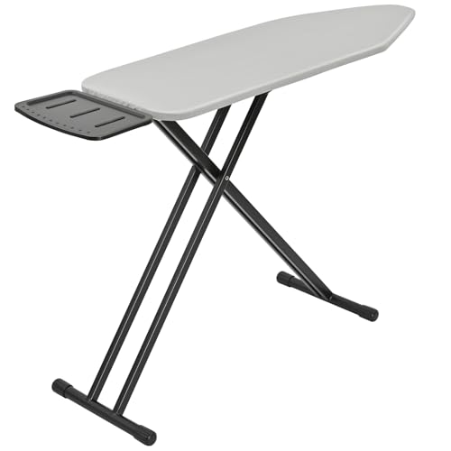 Ironing Board with Iron Rest, Iron Board with Extra Thick Cover, Compact and Space Saver Foldable Ironing Board, Adjustable Height and Lightweight Design, 145cmx38cm