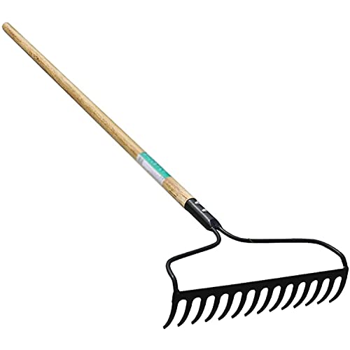 WJFLUCK Leaf Rake Lawn Rake, 14-tooth Harrow Wasteland Weeding Shovel For Gather Sundries Weeding Portable Gardening Tools (Size : 36x156cm)