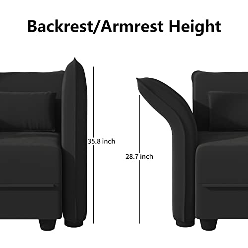 Llappuil Modular Sectional Convertible Sofa Velvet, U Shaped Sleeper Sofa Couch With Storage Ottoman, Anti-Scratch And Waterproof-Grey #TOP5