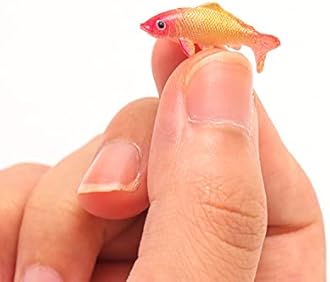 X Hot Popcorn 40Pcs Mini Koi Fish Mini Goldfish Figurines Miniature Koi Fish Tiny Goldfish Fairy Garden Supplies