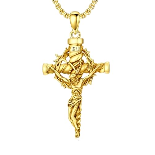 Collier croix de Jésus homme argent et or à porter au quotidien avec élégance