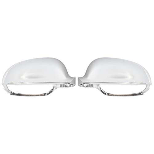 X AUTOHAUX Car Exterior Rear View Mirror Housing Door Wing Mirror Covering Cover Cap Chrome Tone for VW Golf MK5 2005-2009