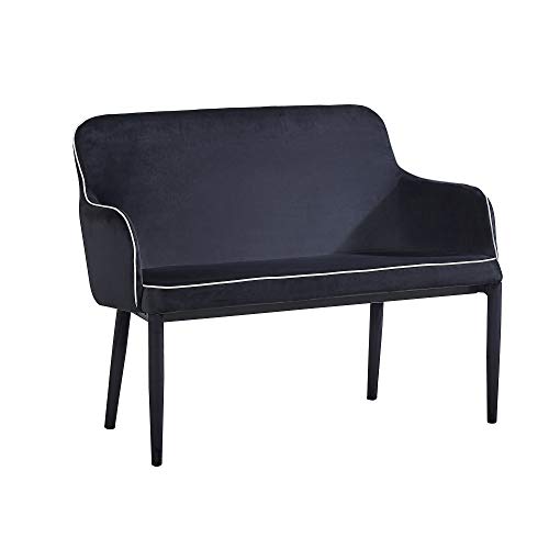 Italian Concept New Plana Plus - Sofá de Terciopelo, 120 x 60 x 90 HS47.5;HB68, Color Negro Cover