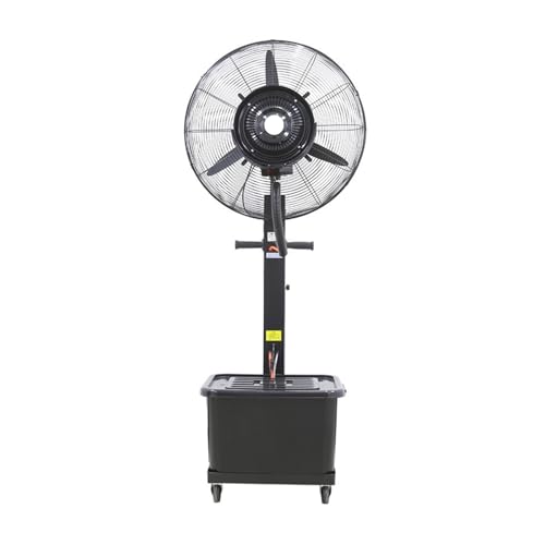Ventilador nebulizador industrial de alta resistencia con tanque de 42 L/11 galones, 3 velocidades, ventilador industrial de piso para exteriores, ideal para invernaderos y fábricas(65cm/26in)