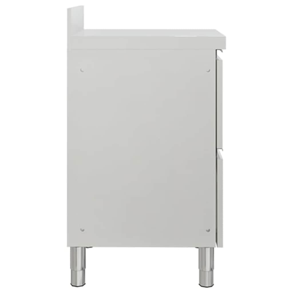 Hothingwell Armadio da cucina INOX con 2 cassetti 50 x 60 x 96 cm