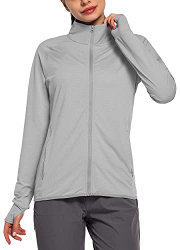 Listado y reviews de Chaqueta americana mango del mes. 32 ChinFun Chaqueta De Protección Solar Upf 50 Para Mujer Camisas De Sol De Manga Larga Ligeras Para Correr Senderismo Con Bolsillos Con Cremallera Gris M Medio A Stand Collar-Gris