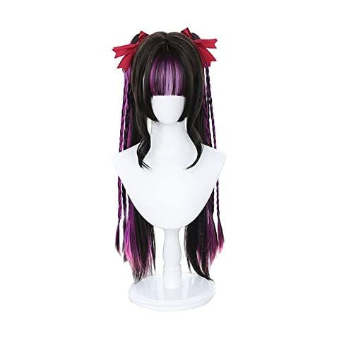 osseoca Black Highlights Purple Ponytail Wig (FEI-1263) Cover