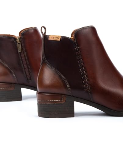 Image of PIKOLINOS Malaga Women's Heeled Ankle Boots | Leather | Zipper Closure | Mid Heel | Size UK 2-8