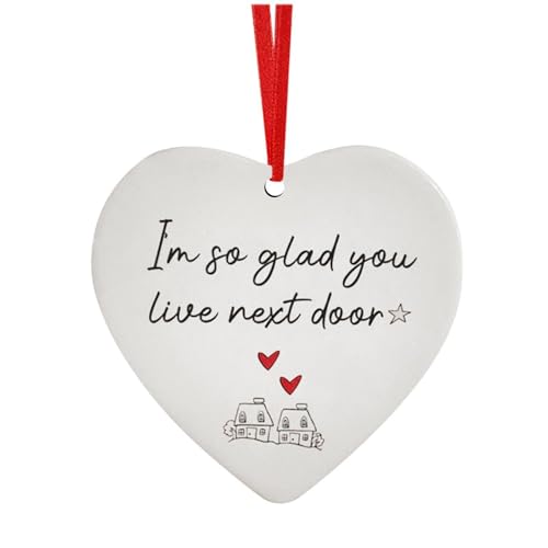 Colgante de la Amistad – de acrílico Forma de corazón, decoración para árbol de Navidad con Grabado, Recuerdo Creativo para Mejores Amigos, vecina