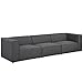 Modway Mingle Contemporary Modern Piece Sectional Sofa Set in 3 3 Piece Upholstered Fabric Sectional Sofa Set