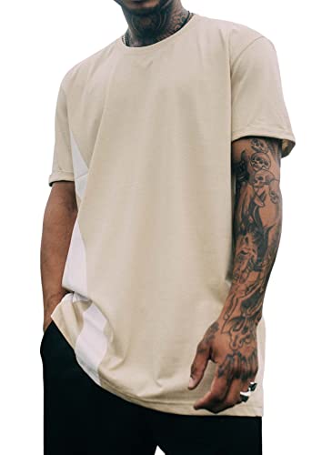 Black Elvis Clothing - Camiseta de Manga Corta para Hombre y niño con Estampado Frontal y Lateral Blanco, Ideal para Primavera y Verano, Beige, (S)