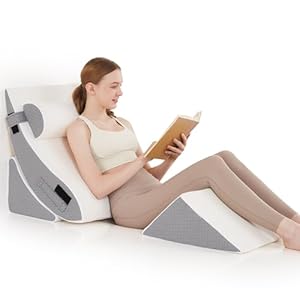 4PCS Orthopedic Bed Wedge Pillow Set for Sleeping – Wedge Pillows for After Surgery for Body Neck Back and Leg Pain Relief – Triangle Pillow Wedge for Sleeping & Acid Reflux & GERD & Snoring