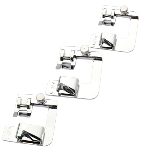 3Pcs Pie Prensatelas Dobladillo Enrollado para Máquina de Coser
