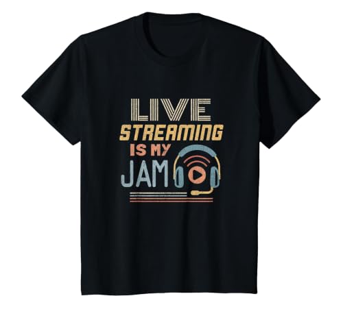 Live Streaming - Funny Web Streamer T-Shirt, Youth, Black, Large