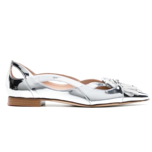 SHODENSE Women Flats Shoes Bow Pointed Closed Toe Ballet Flats Comfy Slip On Tassel Flats Cutout Suede Wingtip 4-11 M US3