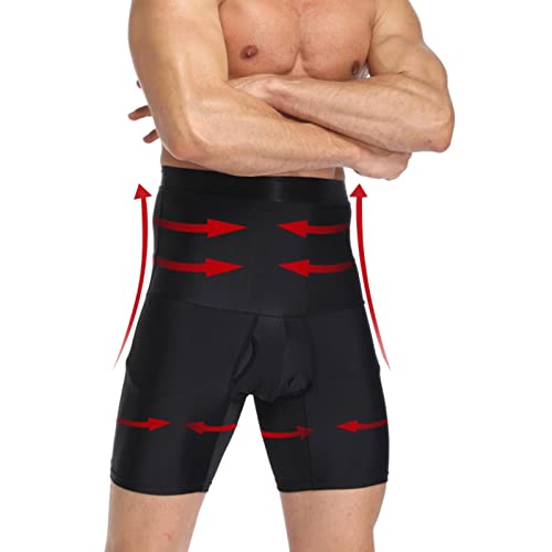 PUYYDS Pantalones Cortos de compresión moldeadores de Cuerpo para Hombre, Entrenador de Cintura, Control de Barriga, Fajas adelgazantes, Faja de Modelado, Ropa Interior bóxer antirozaduras Cover