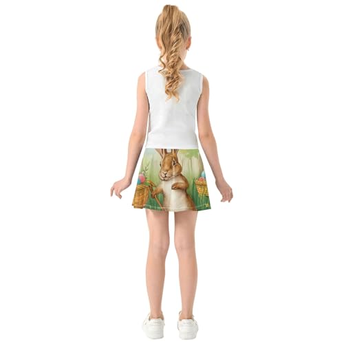 Tennis Skirts Toddler Vintage Easter Bunnies Eggs Girls Skorts Athletic Shorts Print Flowy Skirt 4t4