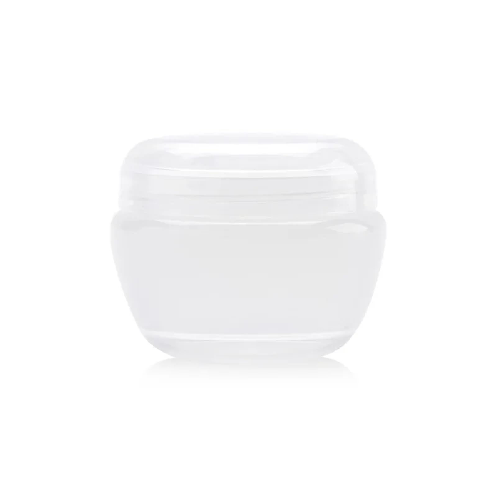 Travel Size Jars 50pcs 5-10g Mushroom Plastic Cosmetic Jars for Lip Balm Face Cream Lotion Samples(Clear,5ml)