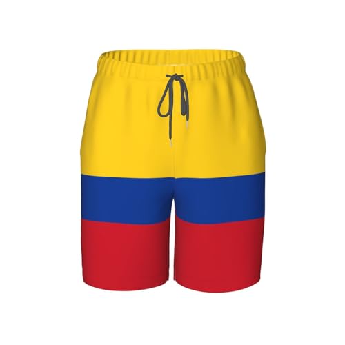 Flag of Colombia Youth Beach Pants, Soft and Breathable, with Drawstring Waist, Suitable for Sports and Leisure.