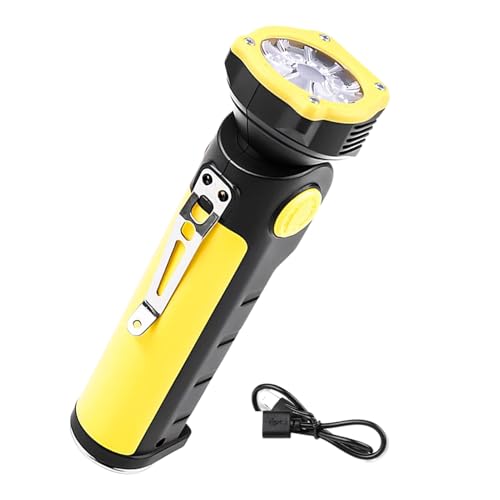Linterna LED, recargable 90 grados, resistente al agua, potente linterna magnética de trabajo, para camping, senderismo, pesca, al aire libre, correr, caza, trabajo, caminar, reparación en el hogar