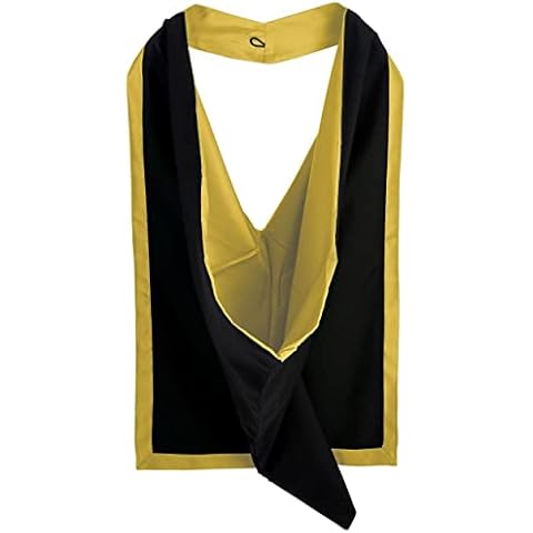 Ashington University Graduation Full Hood, Academic Regalia Full Hood, Suitable for BA and MA Ceremony = Black & Gold Cover