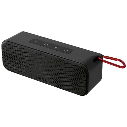 Hama PowerBrick 2.0 Bluetooth Lautsprecher AUX, Freisprechfunktion, inkl. Halterung, spritzwassergeschützt, tragbar Sc, 00188226, Schwarz