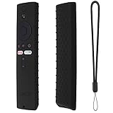 Oboe Silicone Tv Remote Cover Compatible with Xiaomi Mi TV Remote Netflix/Amazon Model 4X (65,55,50,43 inch) / 4A (40 inch) Protective Case with Loop (Black) [Remote NOT Included]