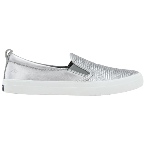 Image of Sperry Womens Crest Vibe Sparkle Stripe Linen | Casual Shoes