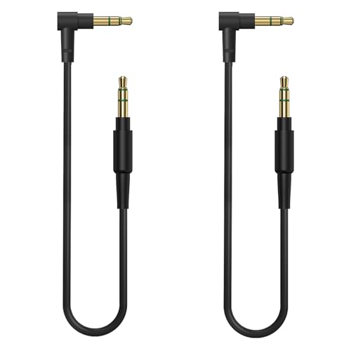 GEEKRIA VR Short Audio Cable Compatible with Oculus Quest 2, HTC Virtual Reality Headset, 3.5mm to 3.5mm Male to Male, TRS Replacement Cable for Headphones (2 Pack / 1ft)