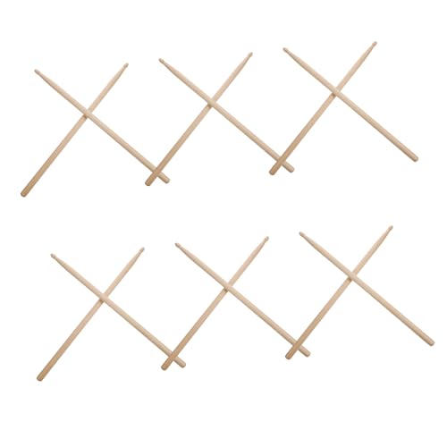 Baquetas de madera HANABASS 5A, 6 pares, para práctica y principiantes, para batería y percusión miniatura 1