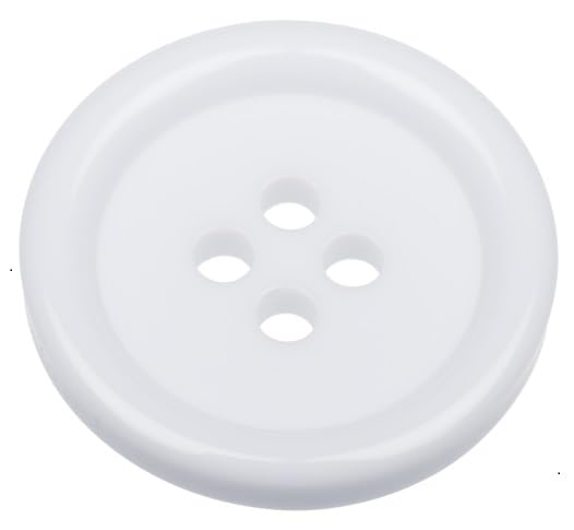 Pack of 6 White Sew on 23mm Round Buttons Flat 4 Holes 36L 36 Ligne, Pack of 6 23mm Buttons - Image 2