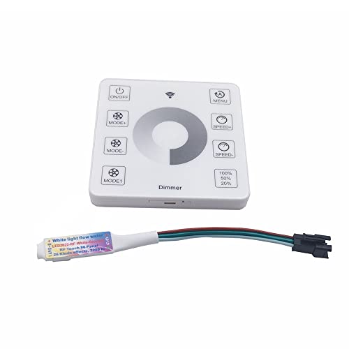 Vrabocry LED Pixel Strip Controller DC12-24 RF White Light Flow Water Wireless Touch Dimmer Panel for WS2811 Running Water Flowing Horse Race Strip Light -  Touch Panel