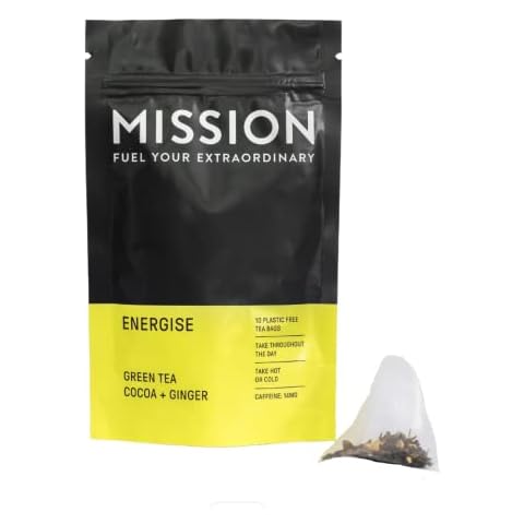 Energise Tea | Green Tea with Cocoa Nibs & Ginger | Pyramid Tea Bags Cover