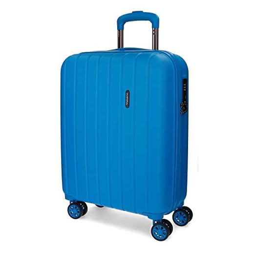 Movom Wood Maleta de cabina Azul 40x55x20 cms Rígida ABS Cierre TSA 38L 2,9Kgs 4 Ruedas Dobles Equipaje de Mano