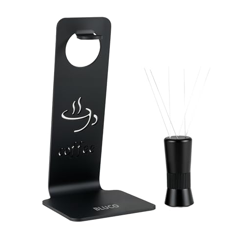 BLUCO WDT - Herramienta magnética con base magnética, ángulo ajustable, rango y agujas de 0,4 mm, expreso en polvo, elimina grumos, acero inoxidable 304 y aleación de aluminio, color negro