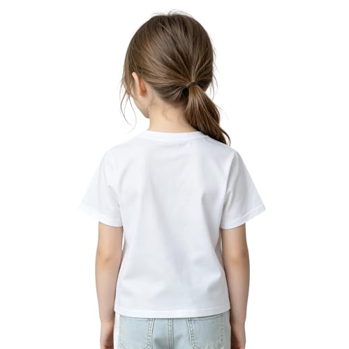 Image of LittleSpring Girls Short Sleeve Tshirt Heart Shaped Sequin Tees
