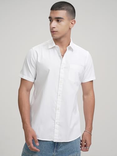Image of Highlander Men's Slim Fit Formal Shirt | Solid Pattern | Comfortable Fabric | Casual Shirts for Men | Stylish Design for Everyday Use & Office Wear