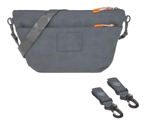 LÄSSIG Organizzatore per passeggini Borsa a tracolla per passeggini con attacco per passeggini/Buggy Bum Bag antracite