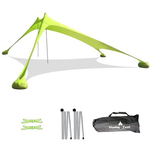 Floving Tendalino parasole da spiaggia, 3-4 persone, ombrellone portatile anti-UV (Verde)