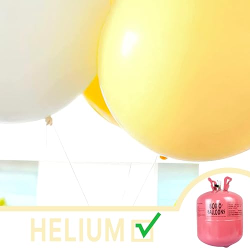 Image of PartyWoo Pastel Yellow Balloons 4pcs 36 Inch Light Pale Yellow Latex Helium Balloons for Graduation Baby Shower Gender Reveal Easter Little Cutie Bee Birthday Summer Party Decorations Yellow-Q07