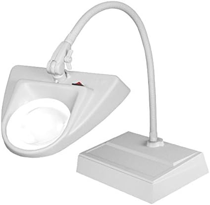 Dazor ESD Safe Hi-Lighting Desk Base LED Magnifier 3D 1.75X - Grey