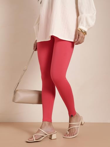 Image of TWIN BIRDS Super Stretchable Cotton Elasthane Fabric Ankle Length Leggings for Women
