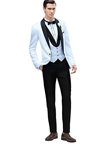 Costume pour hommes 3 pièces smoking de mariage formel ajusté