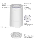 ROSEKM HEPA Air Purifier for Bedroom, Air Cleaner with Aroma Box & Night Light for Home Smoke, Dust Remove, Pet Dander, Odor (White) - Image 7