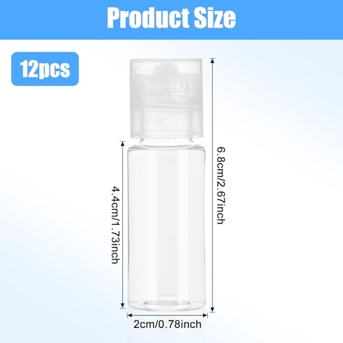SHENLIU 12 Pcs 15ml Transparent Flip Top Travel Squeeze Bottles, Reusable Cosmetic Containers for Shampoo, Shower Gel, Lotion2