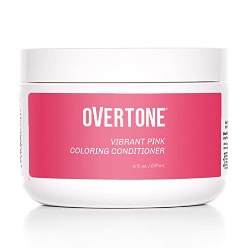 Overtone Haircare Color Depositing Conditioner - 8 oz Semi-permanent Hair Color Conditioner With Shea Butter & Coconut Oil - Vibrant Pink Temporary Cruelty-Free Hair Color (Vibrant Pink)