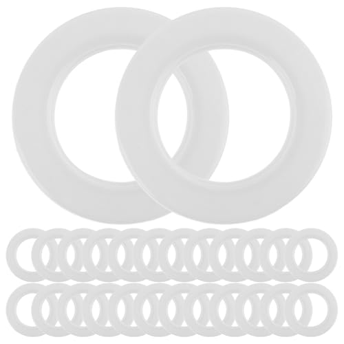 Unomor 80pcs Curtain Circles Plastic Curtain Grommet Curtain Rod Accessories for Bedroom Living Room (White)