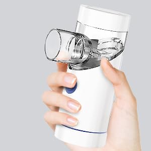 NAHKZNY Nebulizador portátil silencioso y recargable Nebulizador para Adultos con 2 Máscaras y Boquilla, inhalador Con Mango para uso Doméstico y de Viaje
